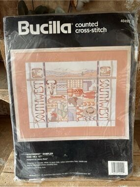 Bucilla Counted Cross Stitch SOUTHWEST SAMPLER  Kit #40492 16X12 in. Nancy Rossi